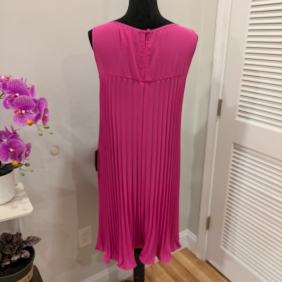 Adriana Papell Pink Pleated Sleeveless Dress - Picture 2 of 2